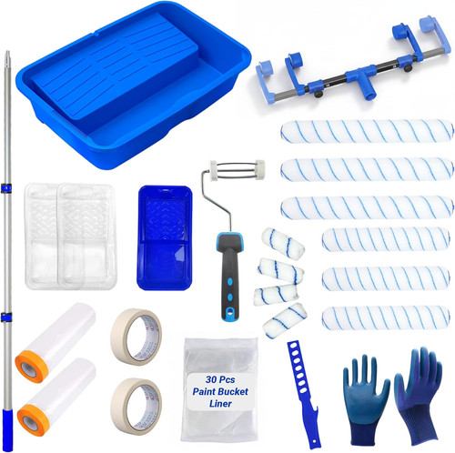 Paint roller kit with - roller,