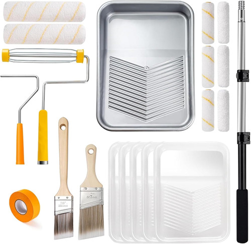 Paint roller kit with - roller,